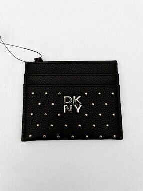 DKNY Jenny Studded Card Holder Black – Slim Wallet – New With Tags